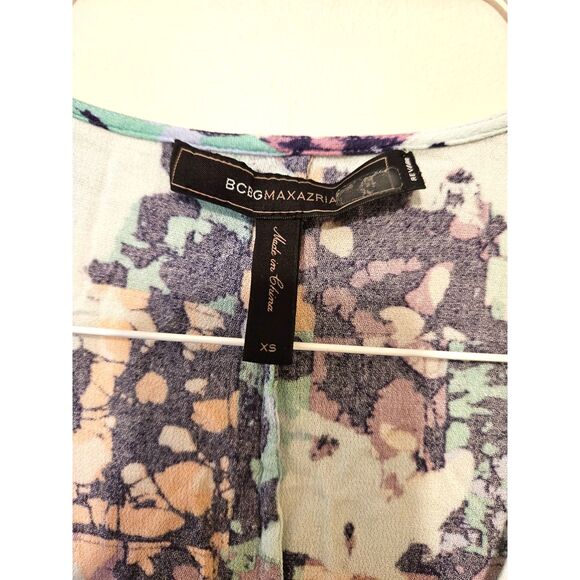 BCBGMaxAzria Light Blue Taren Chiffon Fairy Floral Cutout Maxi Dress, Size XS - Picture 6 of 8